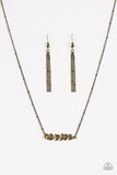 Beautifully Branching - Brass Necklace - Paparazzi Accessories Necklace Bedazzle Me Pretty Mobile Fashion Boutique