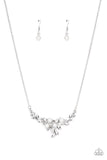Because Im The Bride - White Necklace - Paparazzi Accessories Necklace Bedazzle Me Pretty Mobile Fashion Boutique