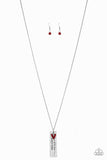 Because Of The Brave - Red Necklace - Paparazzi Accessories Necklace Bedazzle Me Pretty Mobile Fashion Boutique