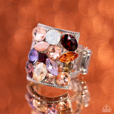 Bedazzled Backdrop - Brown Ring - Paparazzi Accessories Ring Bedazzle Me Pretty Mobile Fashion Boutique