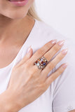 Bedazzled Backdrop - Brown Ring - Paparazzi Accessories Ring Bedazzle Me Pretty Mobile Fashion Boutique