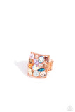 Bedazzled Backdrop - Copper Ring - Paparazzi Accessories Ring Bedazzle Me Pretty Mobile Fashion Boutique