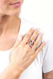 Bedazzled Backdrop - Copper Ring - Paparazzi Accessories Ring Bedazzle Me Pretty Mobile Fashion Boutique