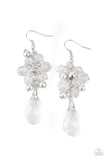 Before and AFTERGLOW - White Earrings - Paparazzi Accessories Earrings Bedazzle Me Pretty Mobile Fashion Boutique
