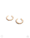 Beginning Bling - Gold Cuff Earrings - Paparazzi Accessories Post Earrings Bedazzle Me Pretty Mobile Fashion Boutique
