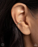 Beginning Bling - Gold Cuff Earrings - Paparazzi Accessories Post Earrings Bedazzle Me Pretty Mobile Fashion Boutique