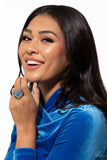 Bejeweled Beau - Blue Ring - Paparazzi Accessories Ring Bedazzle Me Pretty Mobile Fashion Boutique