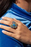 Bejeweled Beau - Blue Ring - Paparazzi Accessories Ring Bedazzle Me Pretty Mobile Fashion Boutique