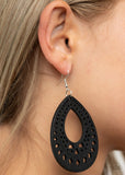 Belize Beauty - Black Earrings - Paparazzi Accessories Earrings Bedazzle Me Pretty Mobile Fashion Boutique