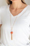 Belle of the BALLROOM - Orange Necklace - Paparazzi Accessories Necklace Bedazzle Me Pretty Mobile Fashion Boutique