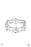 Beloved Bling - White Bracelet - Paparazzi Accessories Bracelet Bedazzle Me Pretty Mobile Fashion Boutique