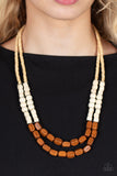 Bermuda Bellhop - Brown Necklace - Paparazzi Accessories Necklace Bedazzle Me Pretty Mobile Fashion Boutique