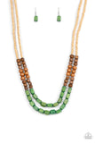 Bermuda Bellhop - Green Necklace - Paparazzi Accessories Necklace Bedazzle Me Pretty Mobile Fashion Boutique