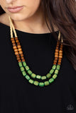 Bermuda Bellhop - Green Necklace - Paparazzi Accessories Necklace Bedazzle Me Pretty Mobile Fashion Boutique