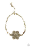 Bermuda Bloom - Brass Bracelet - Paparazzi Accessories Bracelet Bedazzle Me Pretty Mobile Fashion Boutique