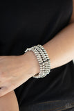 Best of Luxe - White Bracelet - Paparazzi Accessories Bracelet Bedazzle Me Pretty Mobile Fashion Boutique
