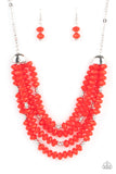 Best POSH-ible Taste - Red Necklace - Paparazzi Accessories Necklace Bedazzle Me Pretty Mobile Fashion Boutique
