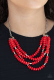Best POSH-ible Taste - Red Necklace - Paparazzi Accessories Necklace Bedazzle Me Pretty Mobile Fashion Boutique