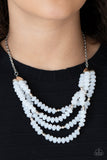 Best POSH-ible Taste - White Necklace - Paparazzi Accessories Necklace Bedazzle Me Pretty Mobile Fashion Boutique