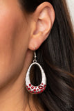 Better LUXE Next Time - Red Earrings - Paparazzi Accessories Earrings Bedazzle Me Pretty Mobile Fashion Boutique