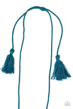 Between You and MACRAME - Blue Necklace - Paparazzi Accessories Necklace Bedazzle Me Pretty Mobile Fashion Boutique