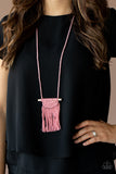 Between You and MACRAME - Pink Necklace - Paparazzi Accessories Necklace Bedazzle Me Pretty Mobile Fashion Boutique