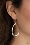 BEVEL-headed Brilliance - Rose Gold Earrings - Paparazzi Accessories Earrings Bedazzle Me Pretty Mobile Fashion Boutique