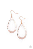 BEVEL-headed Brilliance - Rose Gold Earrings - Paparazzi Accessories Earrings Bedazzle Me Pretty Mobile Fashion Boutique