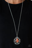 Bewitched Beam - Orange Necklace - Paparazzi Accessories Necklace Bedazzle Me Pretty Mobile Fashion Boutique