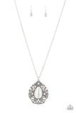 Bewitched Beam - White Necklace - Paparazzi Accessories Necklace Bedazzle Me Pretty Mobile Fashion Boutique