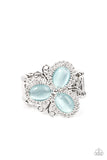 Bewitched Blossoms - Blue Ring - Paparazzi Accessories Ring Bedazzle Me Pretty Mobile Fashion Boutique