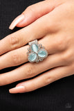 Bewitched Blossoms - Blue Ring - Paparazzi Accessories Ring Bedazzle Me Pretty Mobile Fashion Boutique