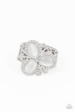 Bewitched Blossoms - White Ring - Paparazzi Accessories Ring Bedazzle Me Pretty Mobile Fashion Boutique