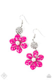 Bewitching Botany - Pink Earrings - Paparazzi Accessories Earrings Bedazzle Me Pretty Mobile Fashion Boutique