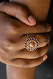 Big City Attitude - Copper Ring - Paparazzi Accessories Ring Bedazzle Me Pretty Mobile Fashion Boutique