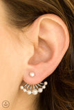 Big Dreams - White Earrings - Paparazzi Accessories Earrings Bedazzle Me Pretty Mobile Fashion Boutique
