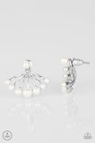 Big Dreams - White Earrings - Paparazzi Accessories Earrings Bedazzle Me Pretty Mobile Fashion Boutique