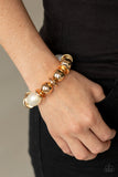 Big League Luster - Gold Bracelet - Paparazzi Accessories Bracelet Bedazzle Me Pretty Mobile Fashion Boutique