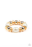Big League Luster - Gold Bracelet - Paparazzi Accessories Bracelet Bedazzle Me Pretty Mobile Fashion Boutique