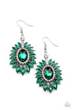 Big Time Twinkle - Green Earrings - Paparazzi Accessories Earrings Bedazzle Me Pretty Mobile Fashion Boutique