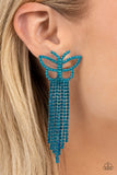 Billowing Butterflies - Blue Post Earrings - Paparazzi Accessories Post Earrings Bedazzle Me Pretty Mobile Fashion Boutique