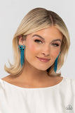 Billowing Butterflies - Blue Post Earrings - Paparazzi Accessories Post Earrings Bedazzle Me Pretty Mobile Fashion Boutique