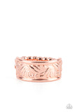 Billowy Bands - Copper Ring - Paparazzi Accessories Ring Bedazzle Me Pretty Mobile Fashion Boutique