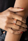 Billowy Bands - Copper Ring - Paparazzi Accessories Ring Bedazzle Me Pretty Mobile Fashion Boutique