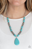 Blazing Saddles - Blue Necklace - Paparazzi Accessories Necklace Bedazzle Me Pretty Mobile Fashion Boutique