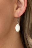 Blazing Saddles - White Necklace - Paparazzi Accessories Necklace Bedazzle Me Pretty Mobile Fashion Boutique