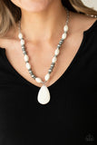 Blazing Saddles - White Necklace - Paparazzi Accessories Necklace Bedazzle Me Pretty Mobile Fashion Boutique
