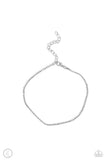 Blinding Basic - White Anklet - Paparazzi Accessories Anklet Bedazzle Me Pretty Mobile Fashion Boutique