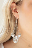 Bling Bouquets - White Earrings - Paparazzi Accessories Earrings Bedazzle Me Pretty Mobile Fashion Boutique