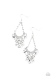 Bling Bouquets - White Earrings - Paparazzi Accessories Earrings Bedazzle Me Pretty Mobile Fashion Boutique
